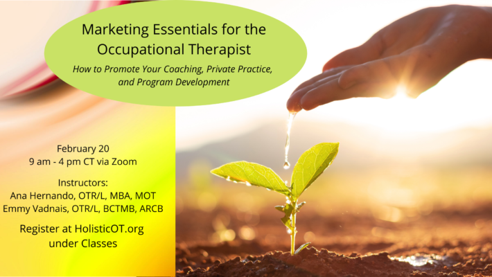 New Class – Marketing Essentials for the Occupational Therapist – February 20